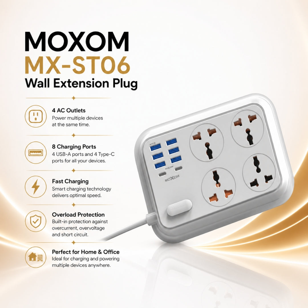 MOXOM MX-ST06 Wall Extension Plug - White