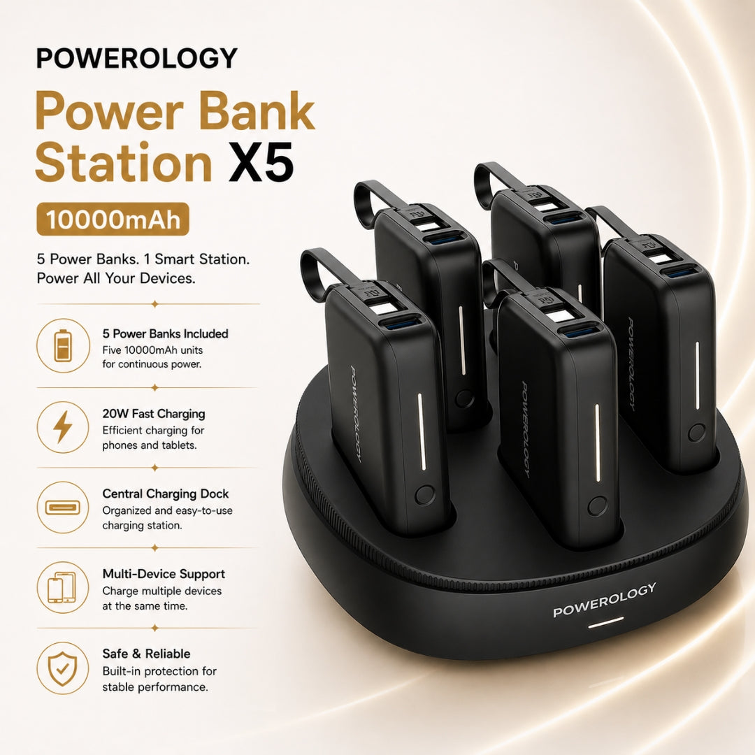 Powerology Power Bank Station X5 – 10000mAh