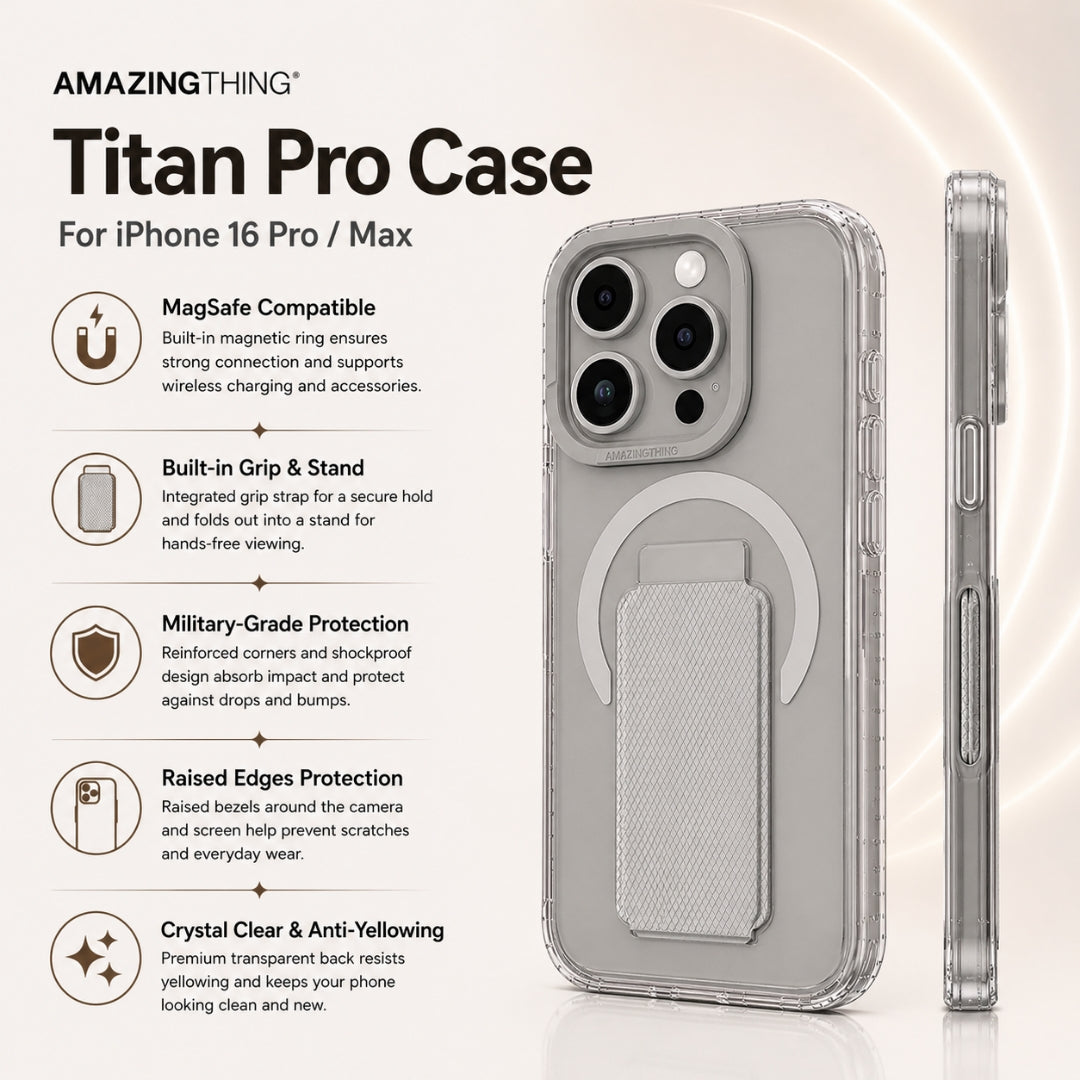 AmazingThing Titan Pro Case for iPhone 16 Pro/max (With Stand/Grip)