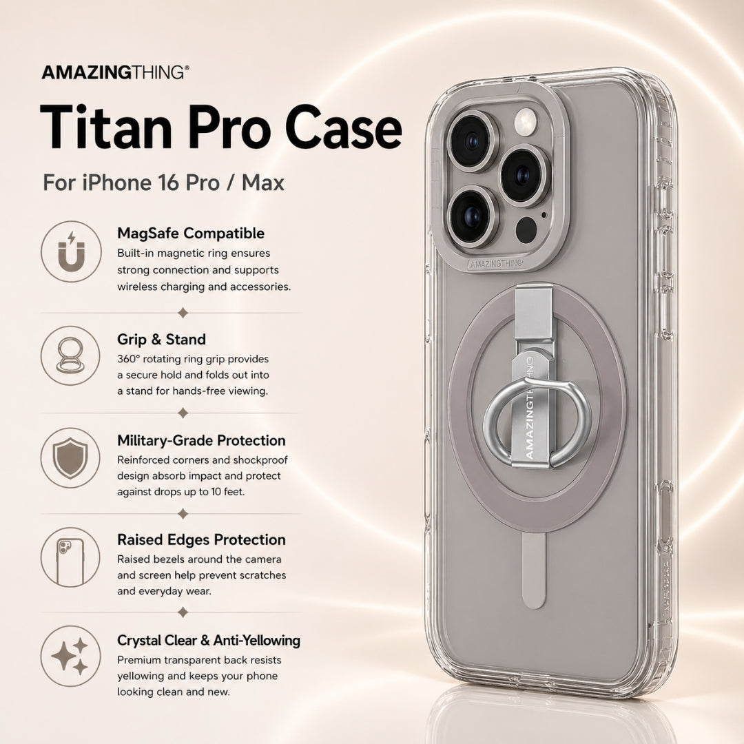كفر حماية Titan Pro من AmazingThing لهاتف iPhone 16 Pro Max (مع مقبض/مسند)