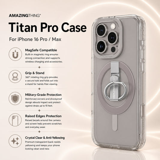 كفر حماية Titan Pro من AmazingThing لهاتف iPhone 16 Pro Max (مع مقبض/مسند)