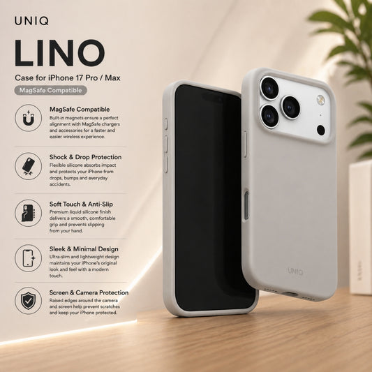 جراب UNIC Lino (آيفون 17 برو / برو ماكس – MagSafe)