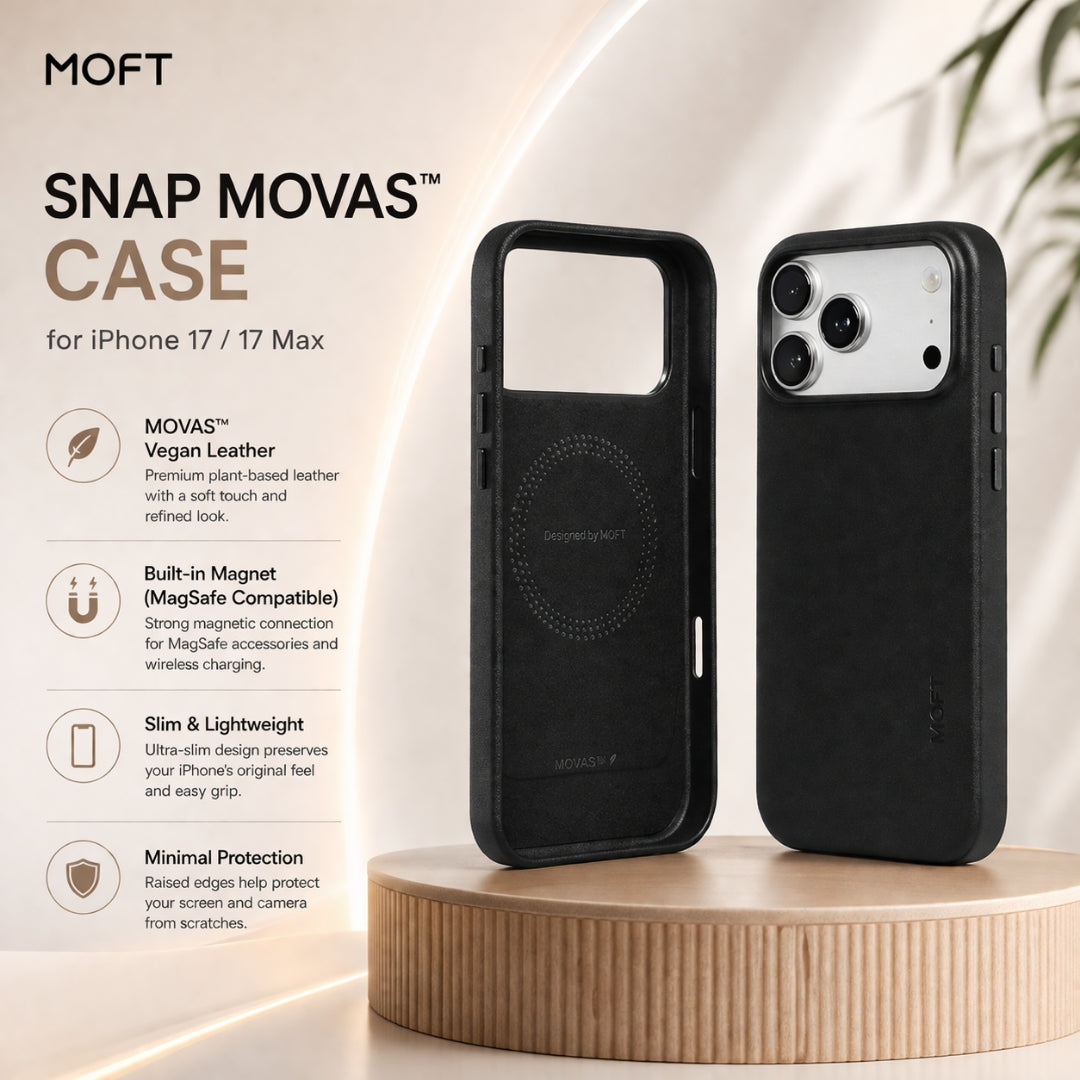 MOFT Snap Case – Jet Black (MOVAS for iPhone 17 Pro/Max)