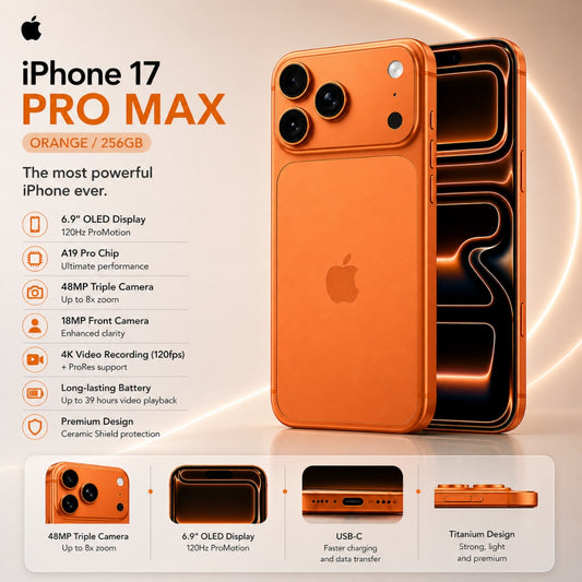 iPhone 17 Pro Max 256GB - برتقالي
