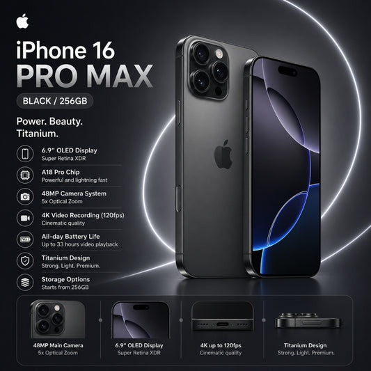 iPhone 16 Pro Max 256GB - Black Titanium