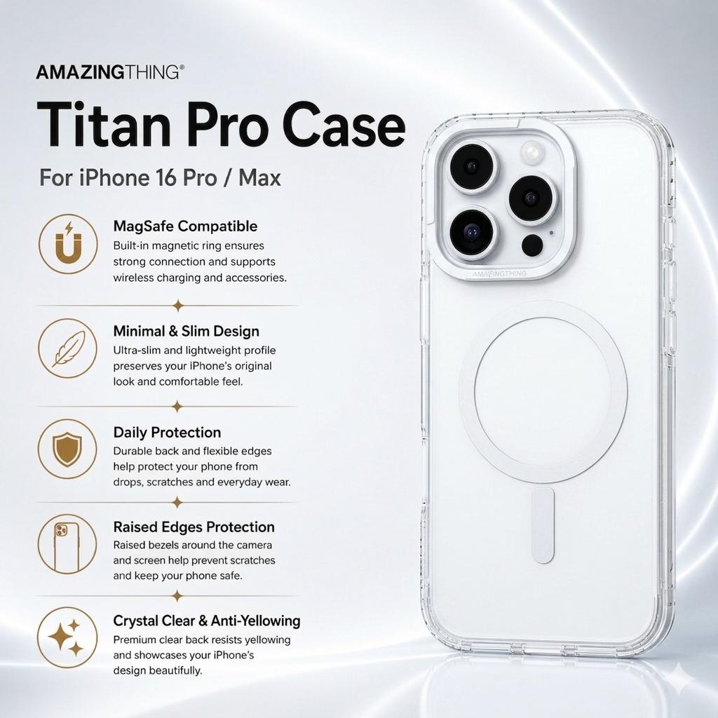 جراب AmazingThing Titan Pro Minimal لهاتف iPhone 16 Pro Max